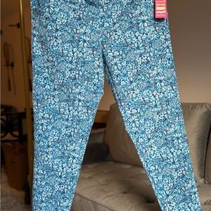 Lilly Pulitzer Corso Pant UPF 50+ in Cumulus Blue Blooming Together Golf NWT
